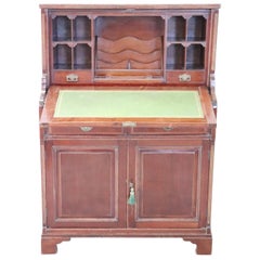 Vintage 20th Century Italian Walnut Secretaire