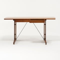 Mid-Century Modern Writing Table in Polished Walnut, Italy, Circa 1950
