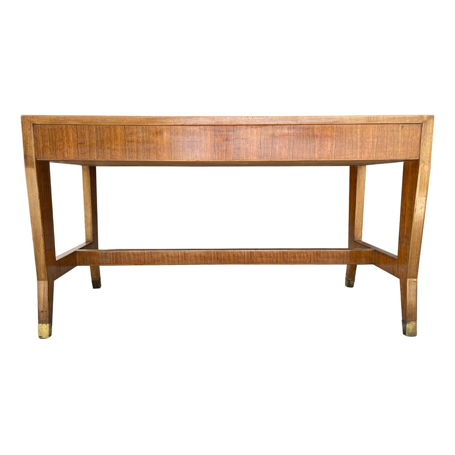 20th Century Italian Walnut Writing Table, Desk Set with a Chair by Gio Ponti For Sale 4