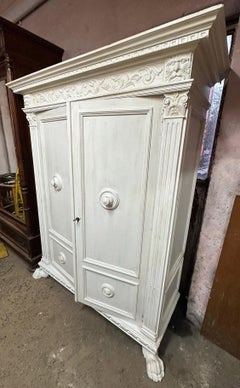 20th Century Italian Wardrobe with Two Doors Original Walnut Color Inside