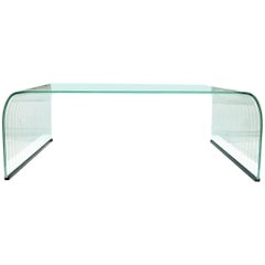 Vintage 20th Century Italian Waterfall Glass Coffee Table