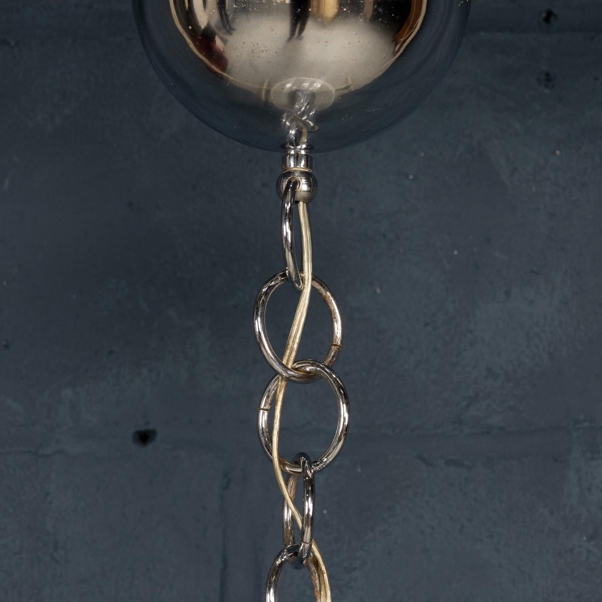 Lampada a sospensione in vetro di Murano bianco e trasparente del XX secolo c.1970 in vendita 5