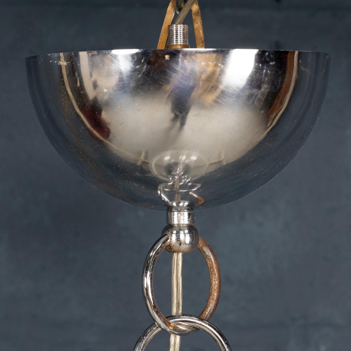 Lampada a sospensione in vetro di Murano bianco e trasparente del XX secolo c.1970 in vendita 3