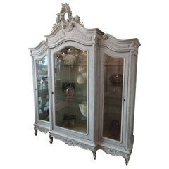 20th Century Italian White Inlaid Wood Vitrine