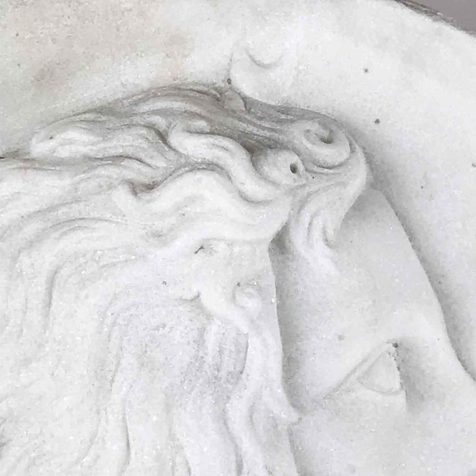 20th Century Italian White Marble Female Portrait Relief with Crescent Moon In Good Condition In Milan, IT