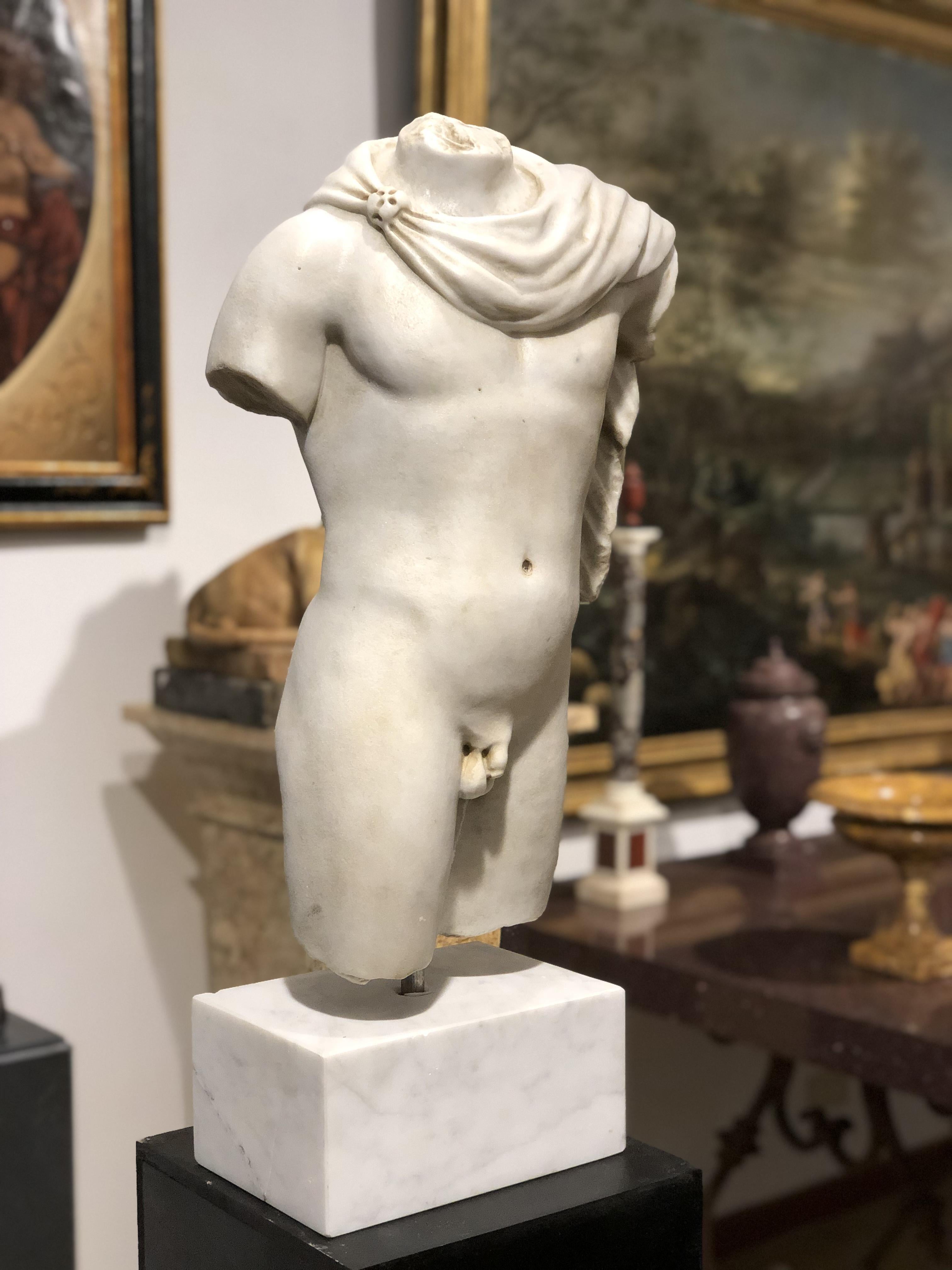 20th Century Italian Marble Sculpture Torso Apollo Belvedere Vatican Museum For Sale 6