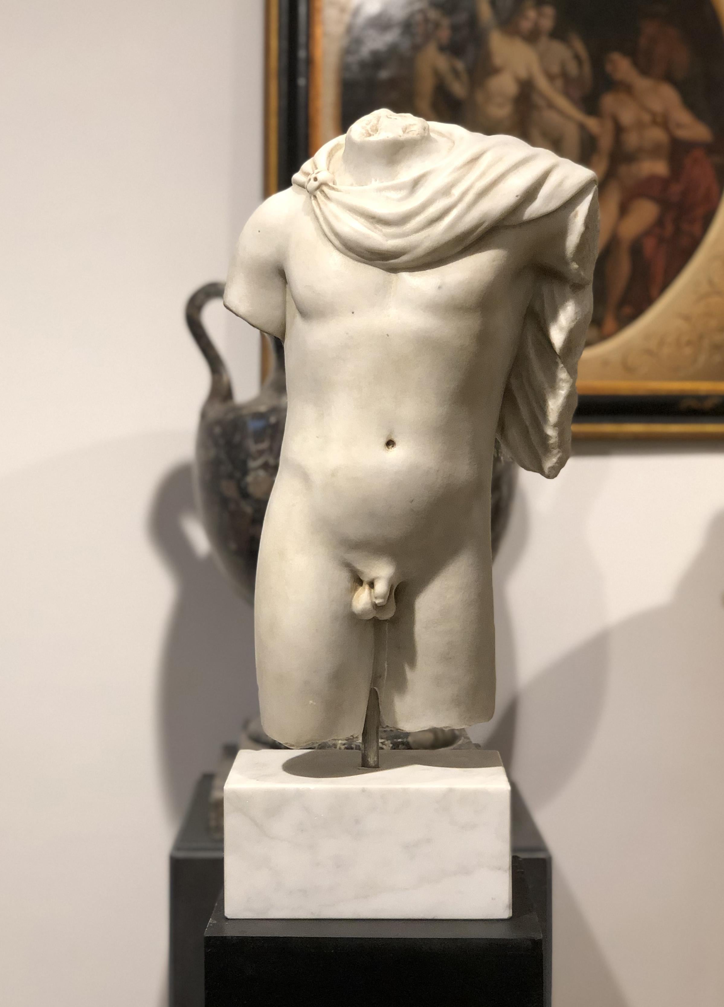 20th Century Italian Marble Sculpture Torso Apollo Belvedere Vatican Museum im Angebot 6