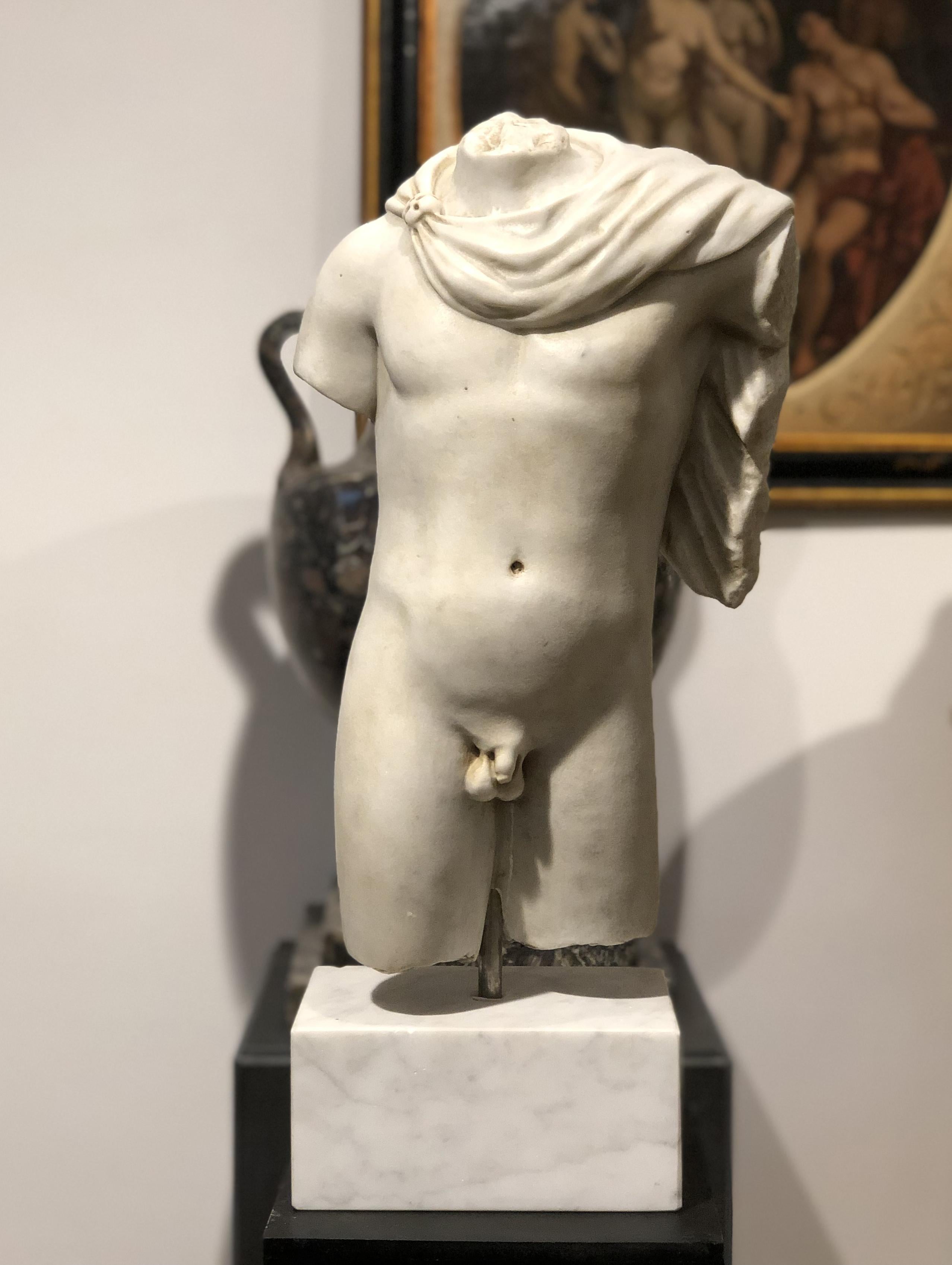 20th Century Italian Marble Sculpture Torso Apollo Belvedere Vatican Museum im Angebot 9