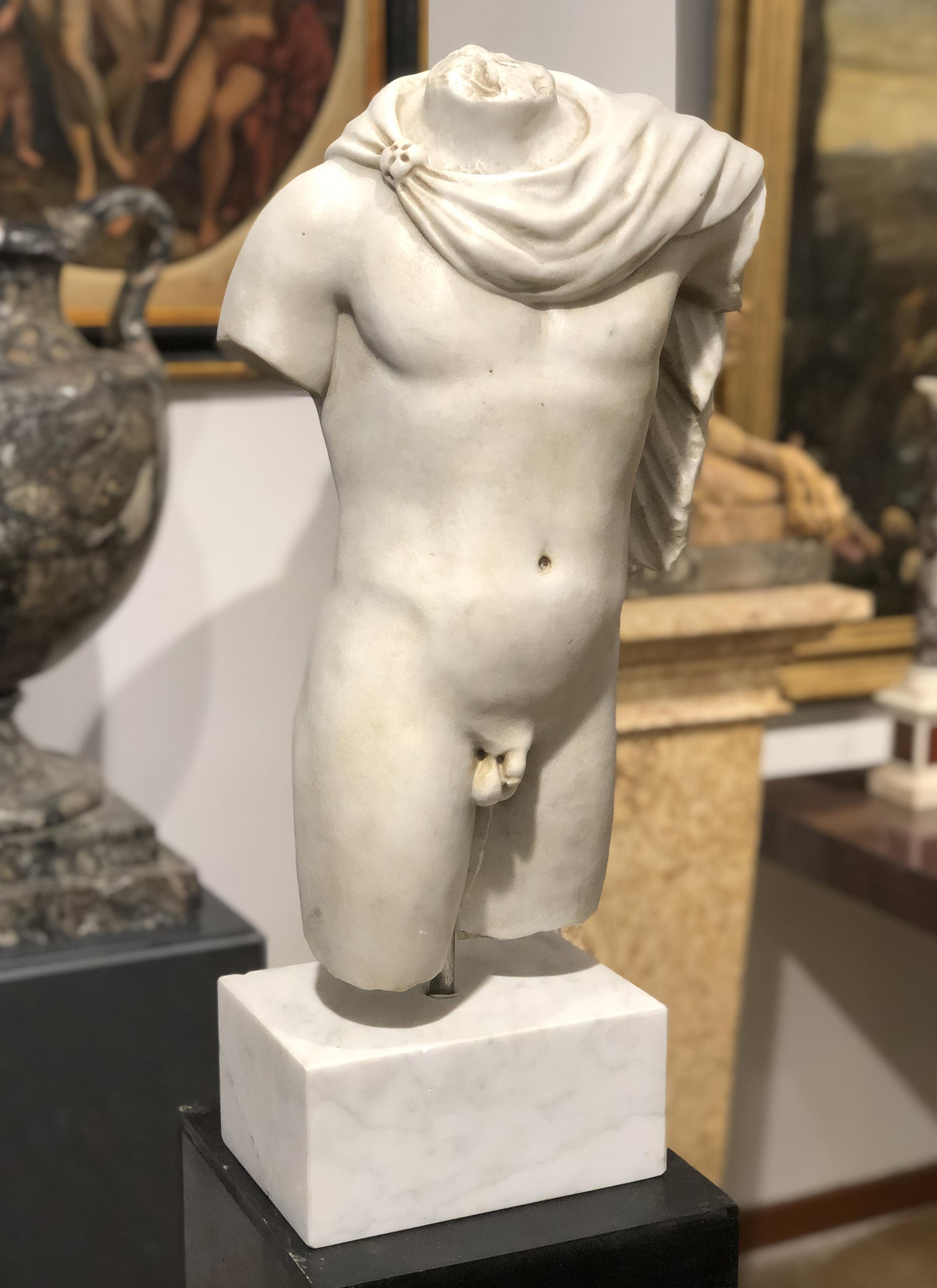 20th Century Italian Marble Sculpture Torso Apollo Belvedere Vatican Museum im Zustand „Gut“ im Angebot in Roma, IT