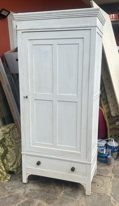 20th Century Italian white shabby Wardrobe with one door