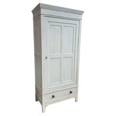 Vintage 20th Century Italian white shabby Wardrobe with one door