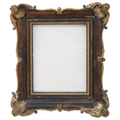 20th Century Italian Wood and Plaster Frame with Golden Decoration