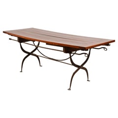 Italienischer Tisch aus Holz und Schmiedeeisen aus dem 20. Jahrhundert