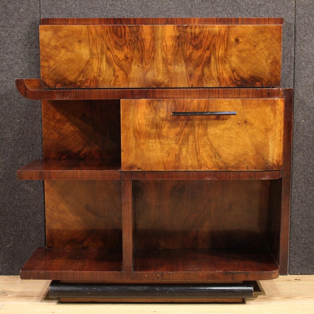 Art Déco 20th Century Italian Wood Art Deco Style Cabinet, 1950 in vendita