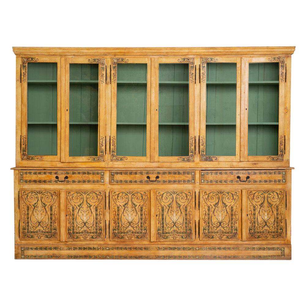 20th Century Italian Wood Cabinet with Renaissance Inspired Floral Patterns For Sale
