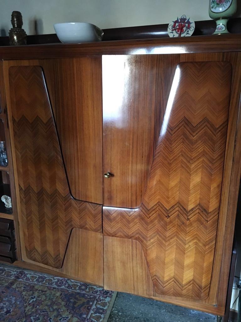20th Century Italian Wood Modern Afrormosia Cabinets Vittorio Dassi, 1950 In Good Condition For Sale In Roma, RM