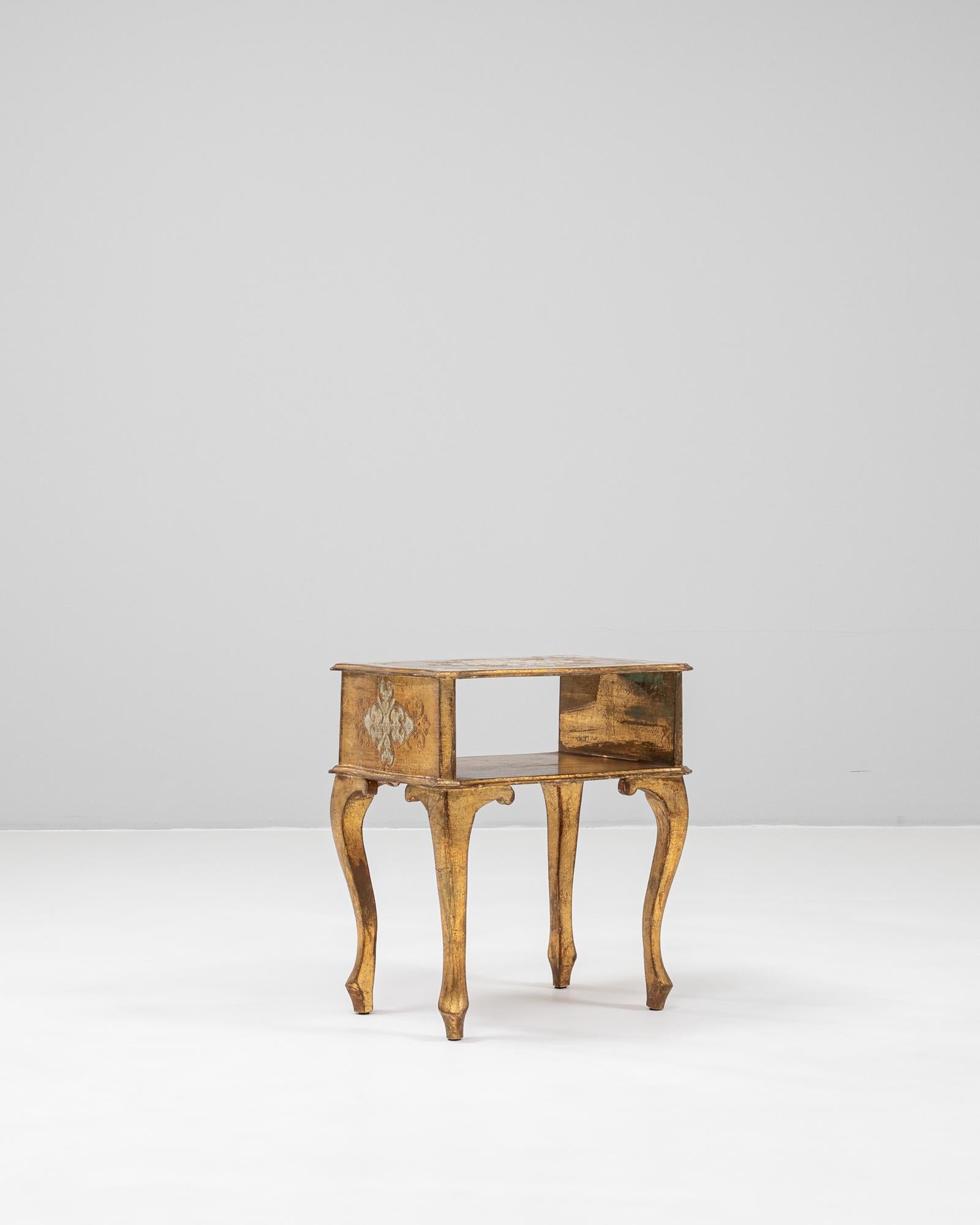 20th Century Italian Wood Patinated Bedside Table For Sale 1
