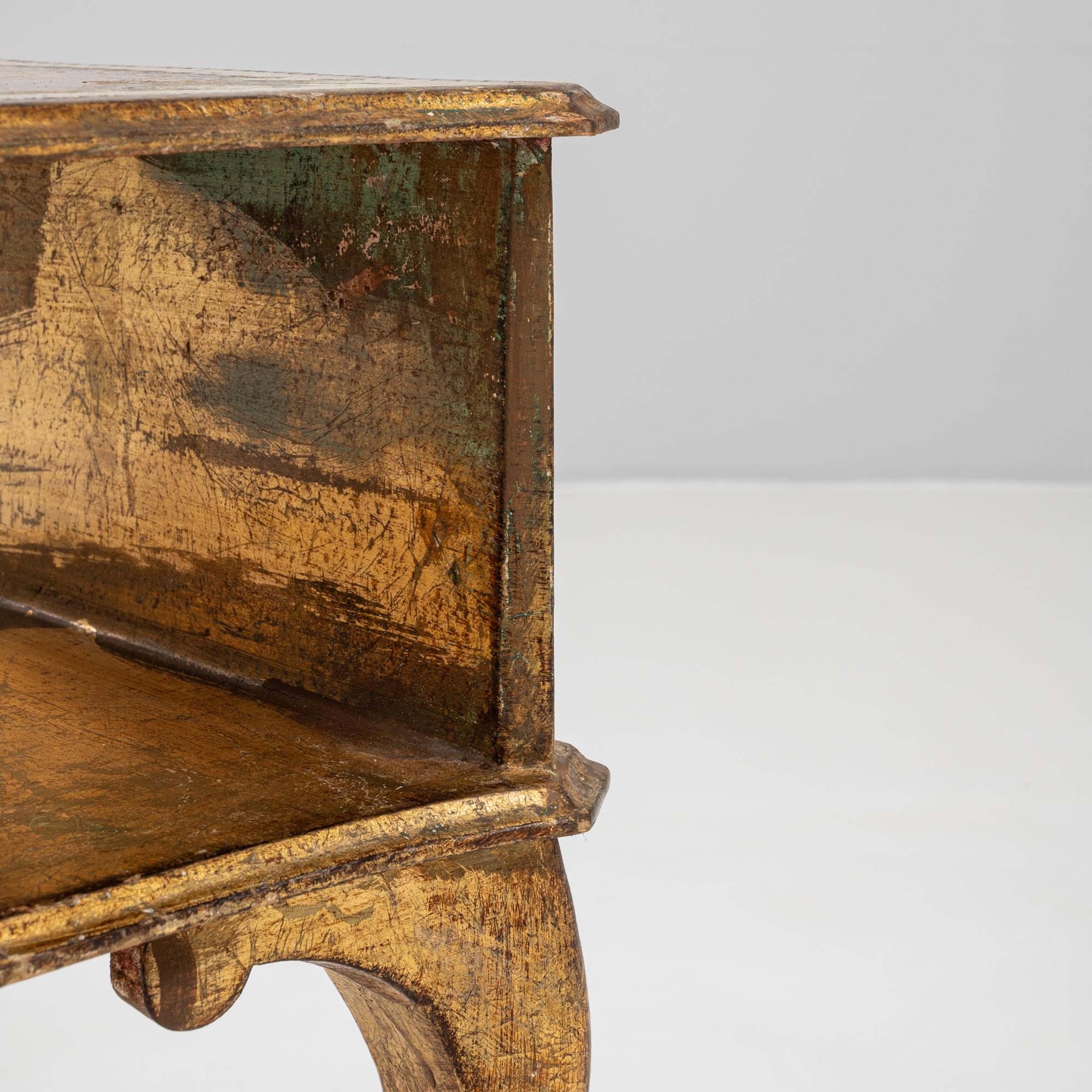 20th Century Italian Wood Patinated Bedside Table For Sale 6