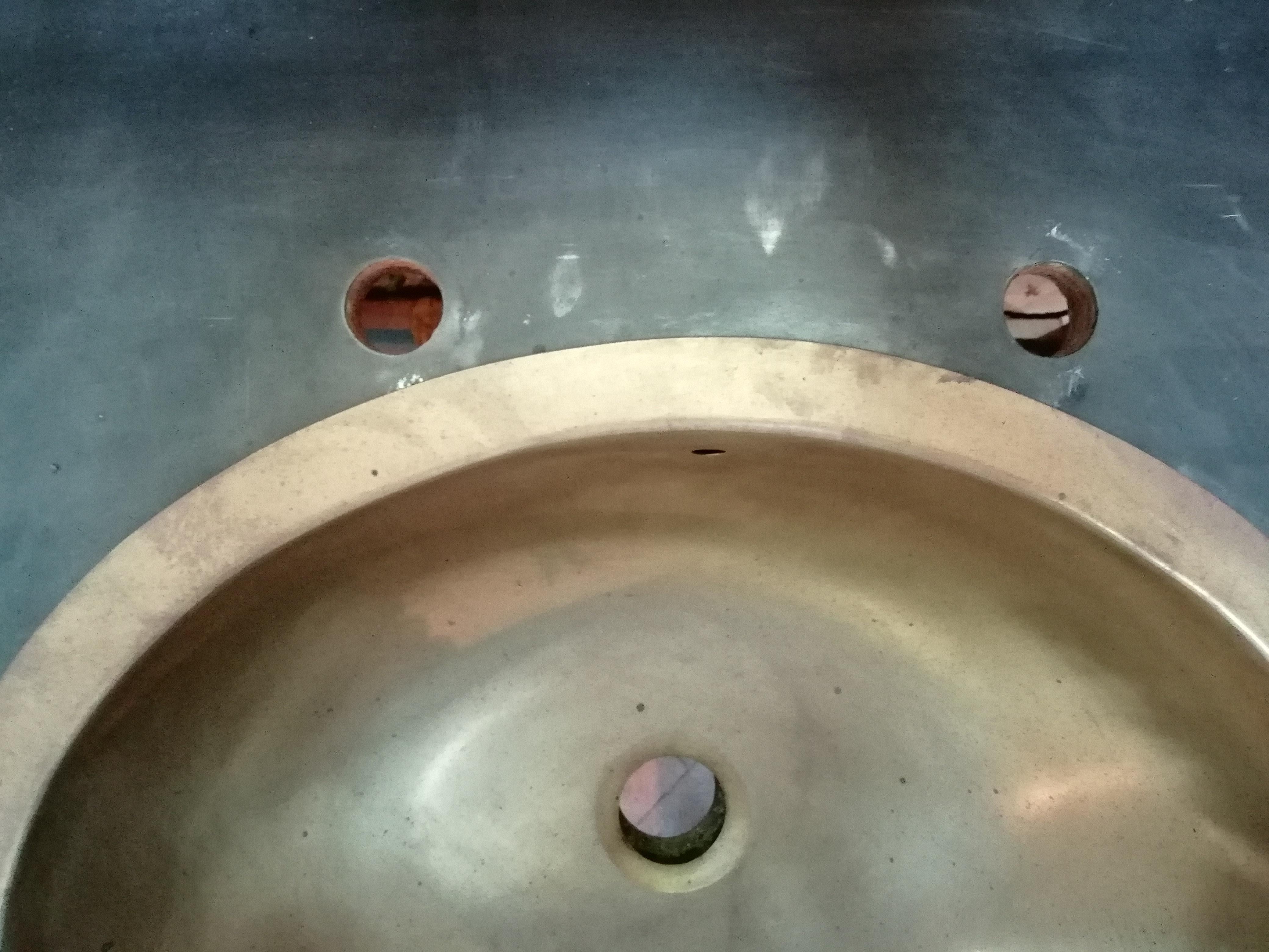 20th Century Italian Wooden Double Brass Sink Cupboard For Sale 1