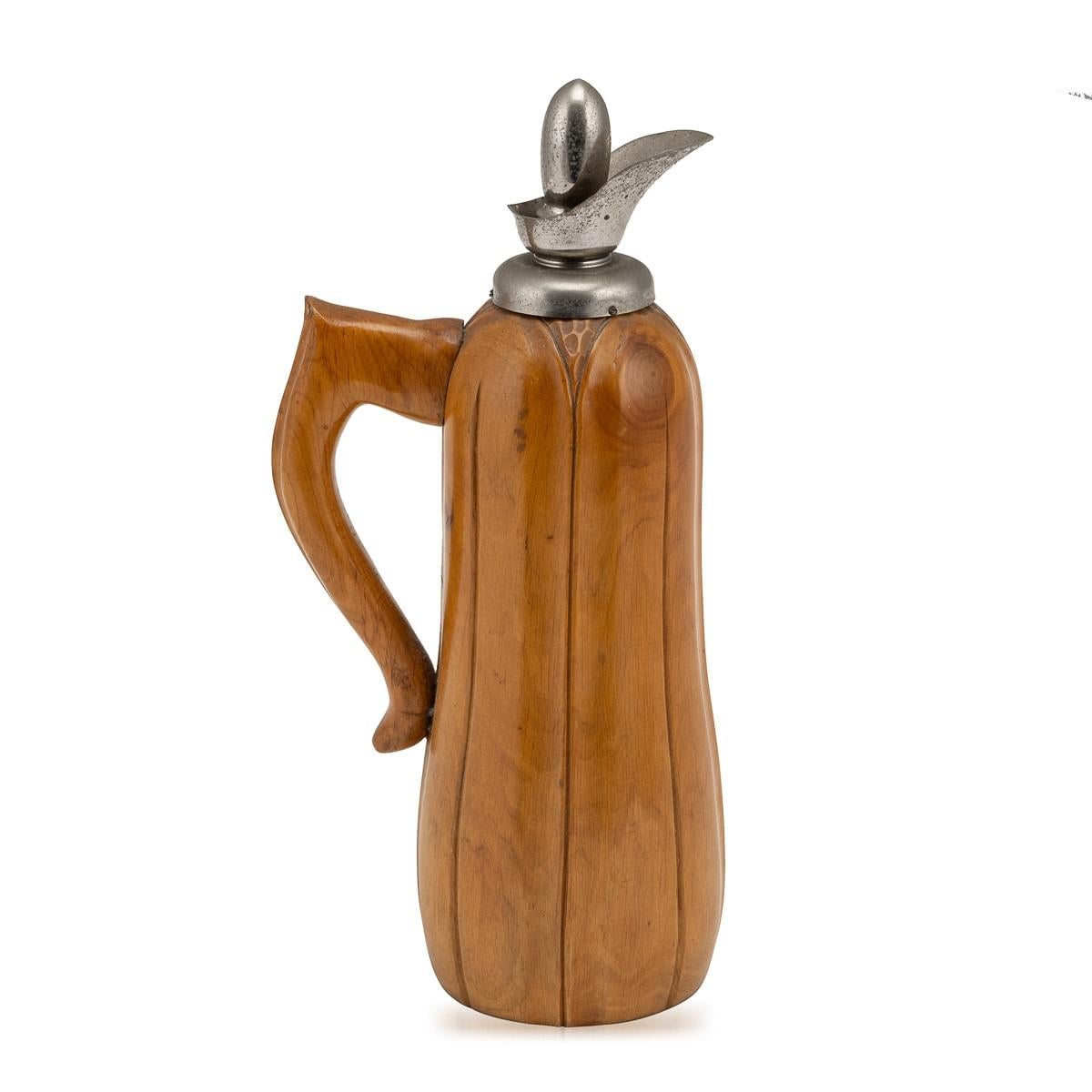Mid-Century Modern 20th Century Italian Wooden Flask By Aldo Tura For Macabo c.1960 For Sale