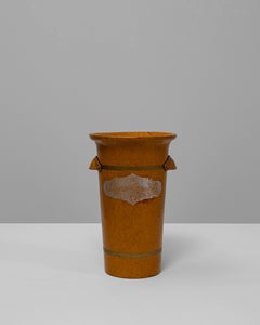 Italian Wooden Ice Bucket with Metal Banding, 20th Century Design