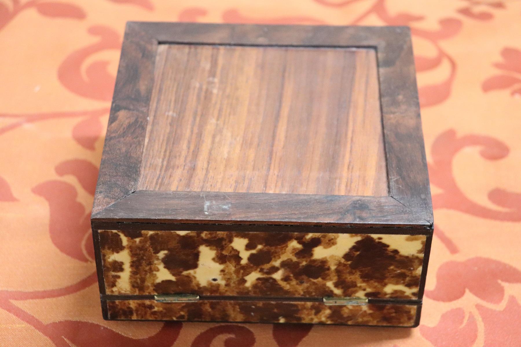 Mid-20th Century 20th Century Italian Wooden Object Box with Tortoise Decoration