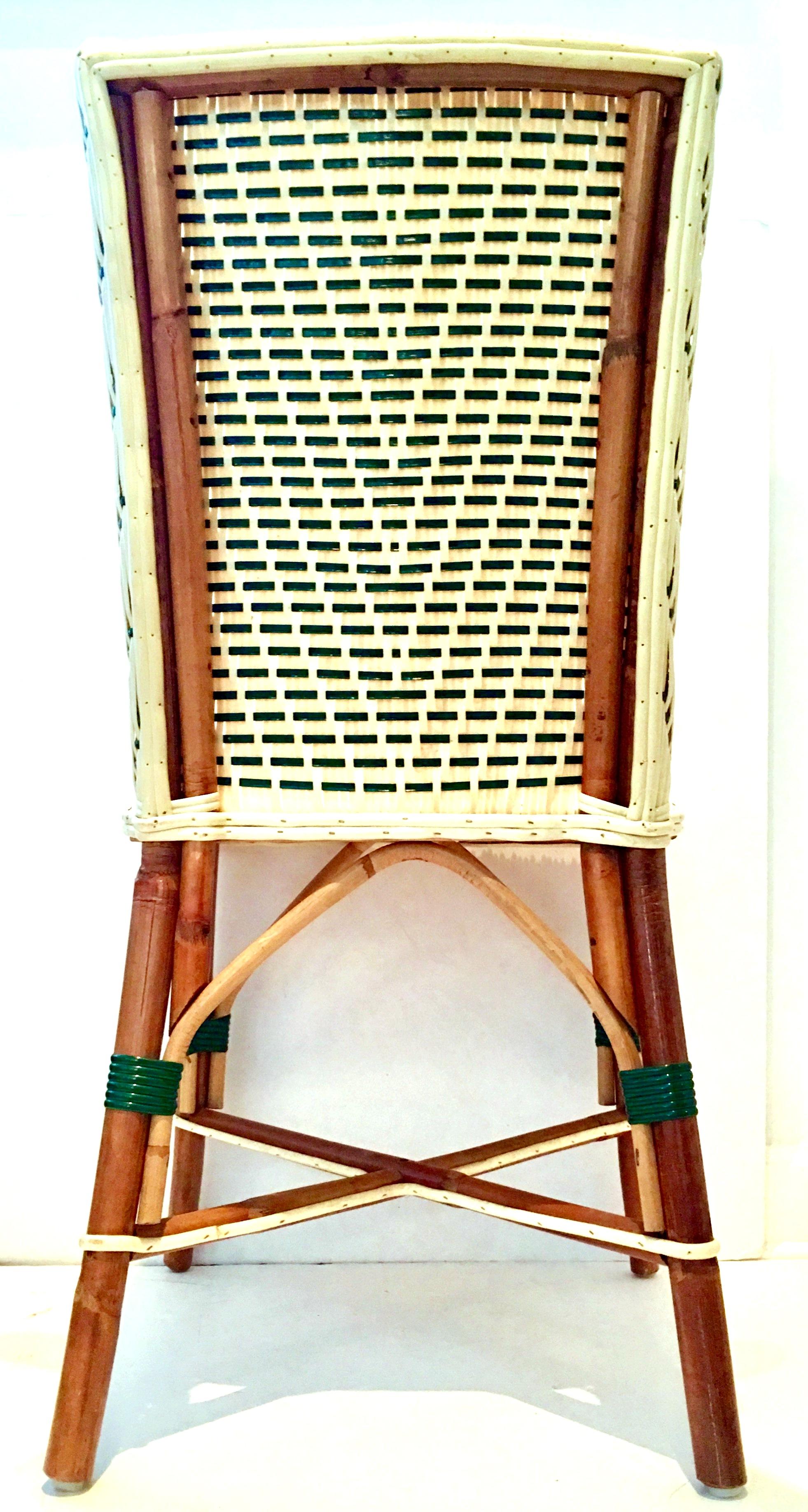 Hand-Woven 20th Century Italian Woven Rattan Bistro Chair For Sale