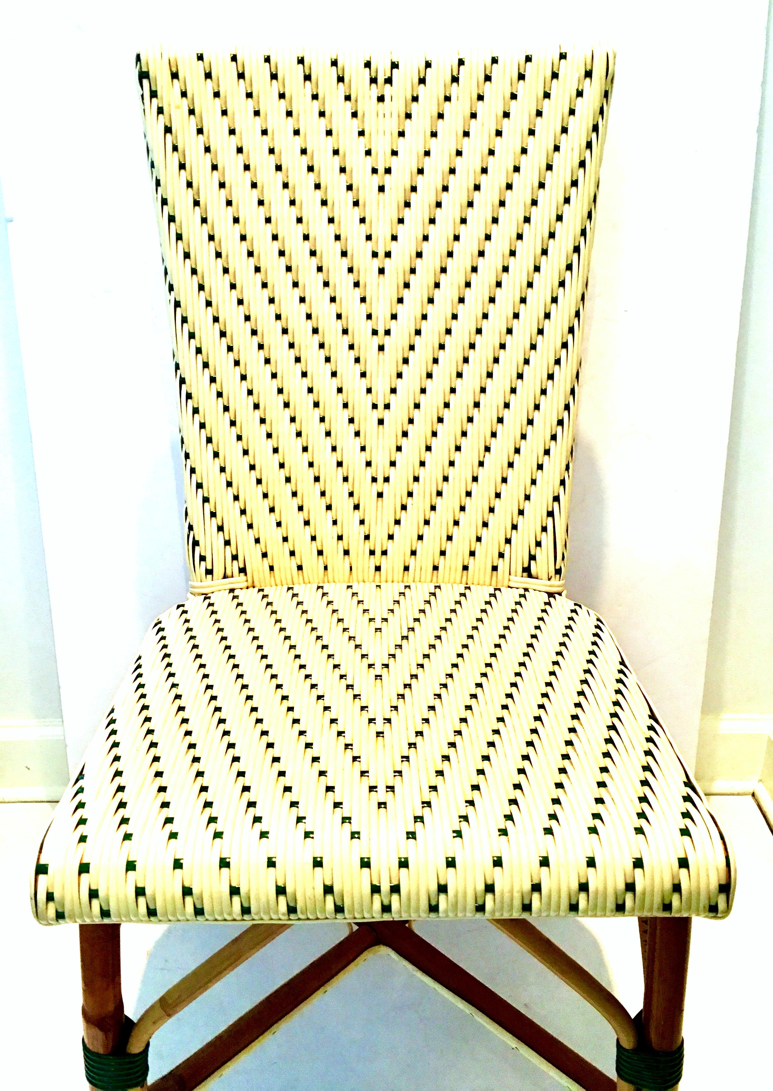 Plastic 20th Century Italian Woven Rattan Bistro Chair For Sale