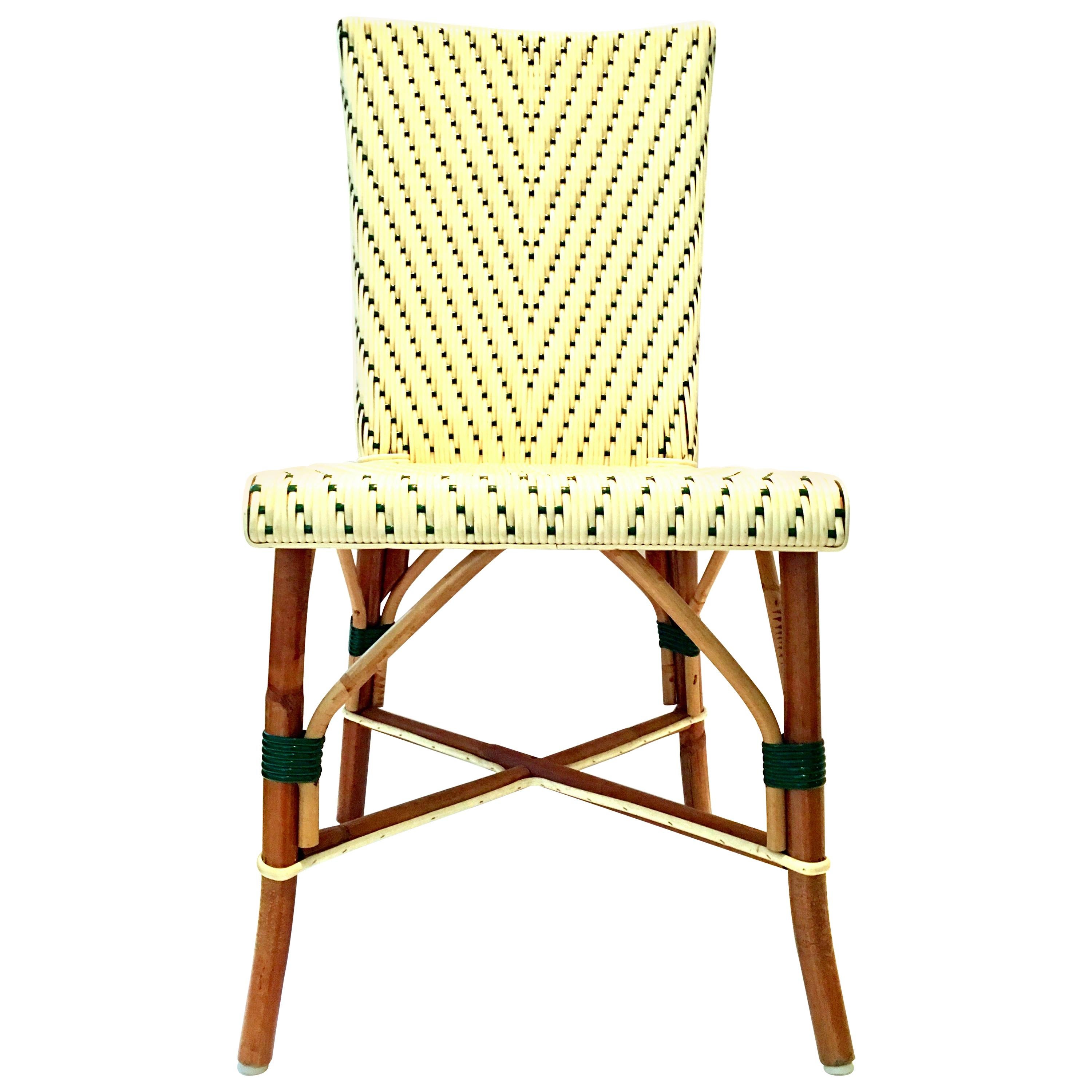 20th Century Italian Woven Rattan Bistro Chair For Sale