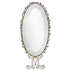 20th Century Italian Wrought Iron Wall, Floor Glass Mirror by Pier Luigi Colli