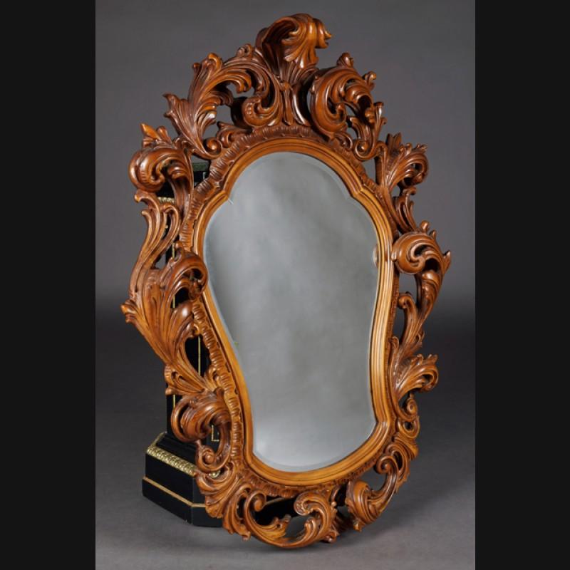 Wood 20th Century Italy Rococo Style Mirror For Sale