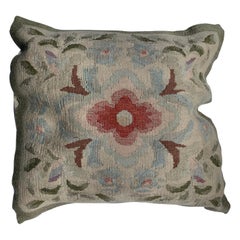 Floral French Provincial Needlepoint Square Pillow