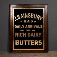 20th Century J Sainsbury Dairy Produce Advertising Sign, c.1950