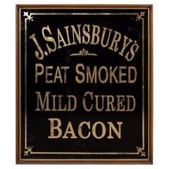 Vintage 20th Century J Sainsbury's Butchers Advertising Sign, c.1950