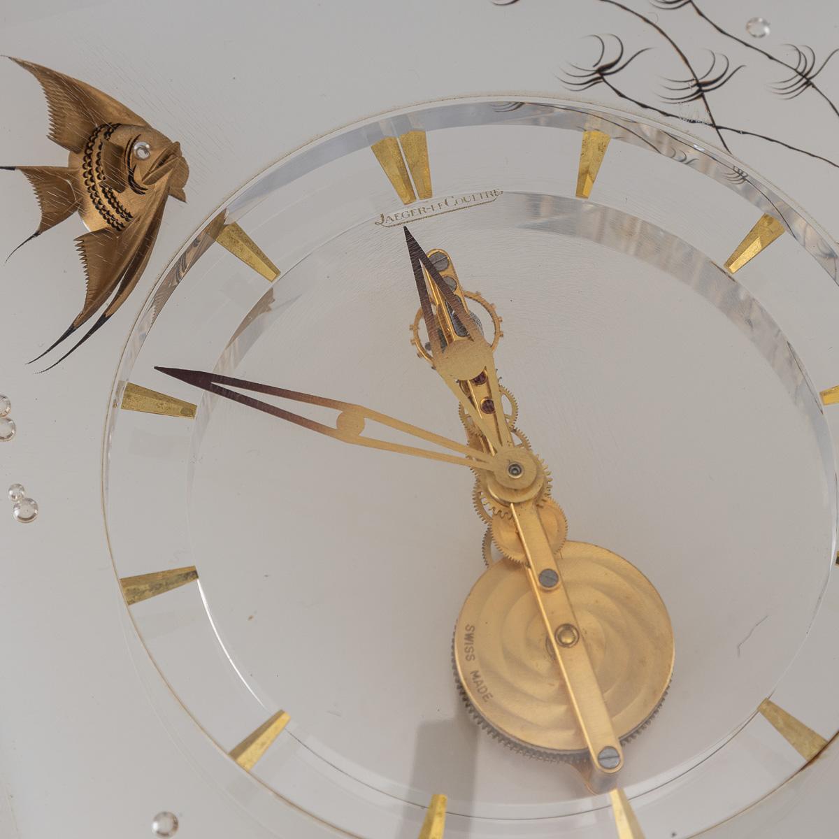 20th Century Jaeger LeCoultre Brass & Lucite Mantel Clock, c.1960 For Sale 3