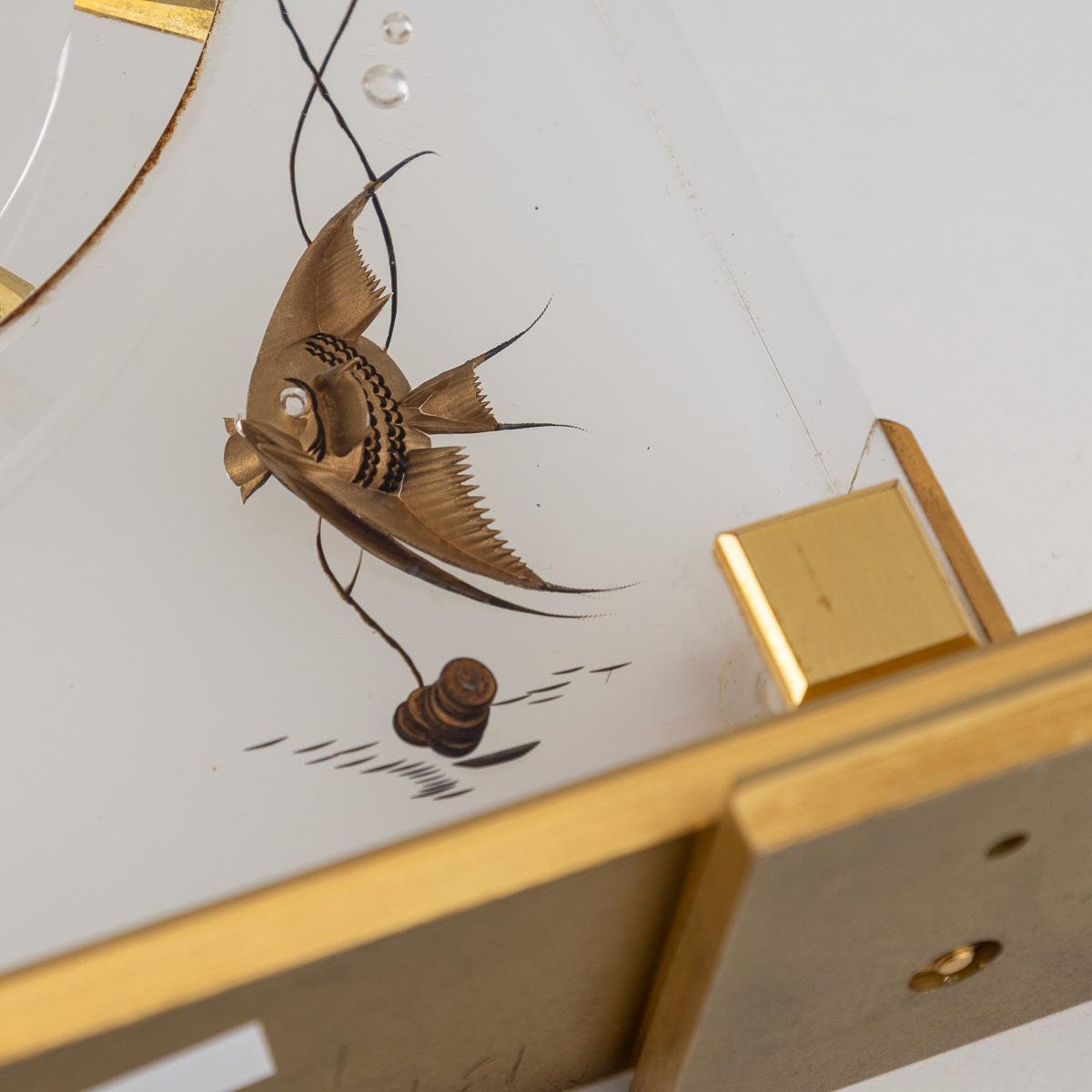20th Century Jaeger LeCoultre Brass & Lucite Mantel Clock, c.1960 For Sale 5