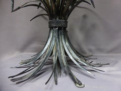 20th Century Jansen Style Iron Eard of Wheat Coffee Table
