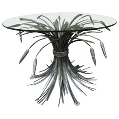 20th Century Jansen Style Iron Eard of Wheat Coffee Table