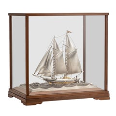 Yacht in argento 950 giapponese del XX secolo di Seki Takehiko
