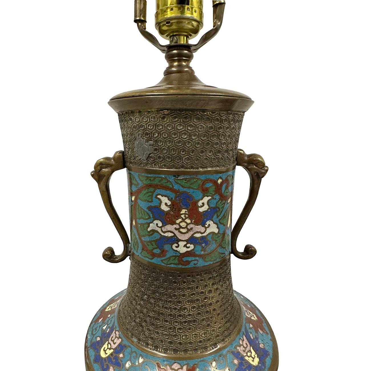 Japonisme 20th Century Japanese Cloisonne Lamp For Sale