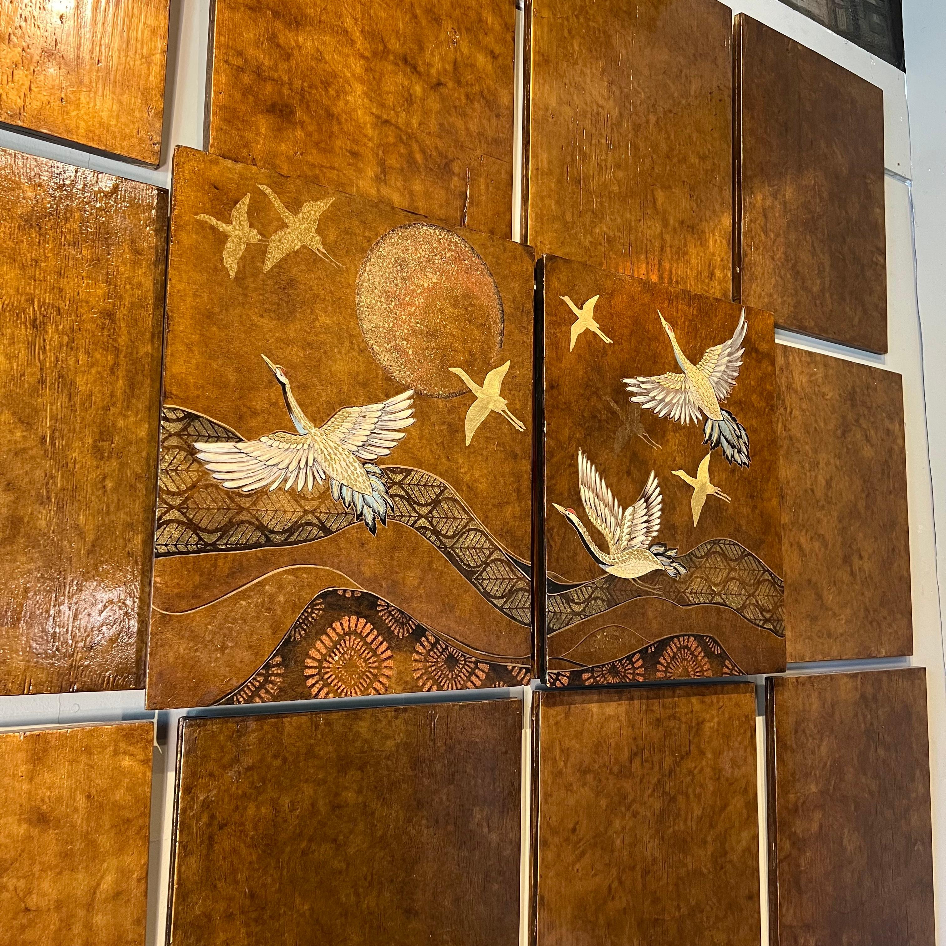 20th Century Japanese Crane Panels In Good Condition For Sale In Los Angeles, CA