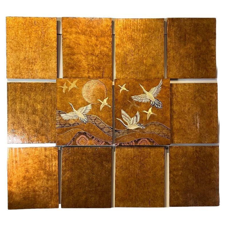 20th Century Japanese Crane Panels