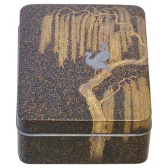 Antique 20th Century Japanese Gold and Silver Makie Box
