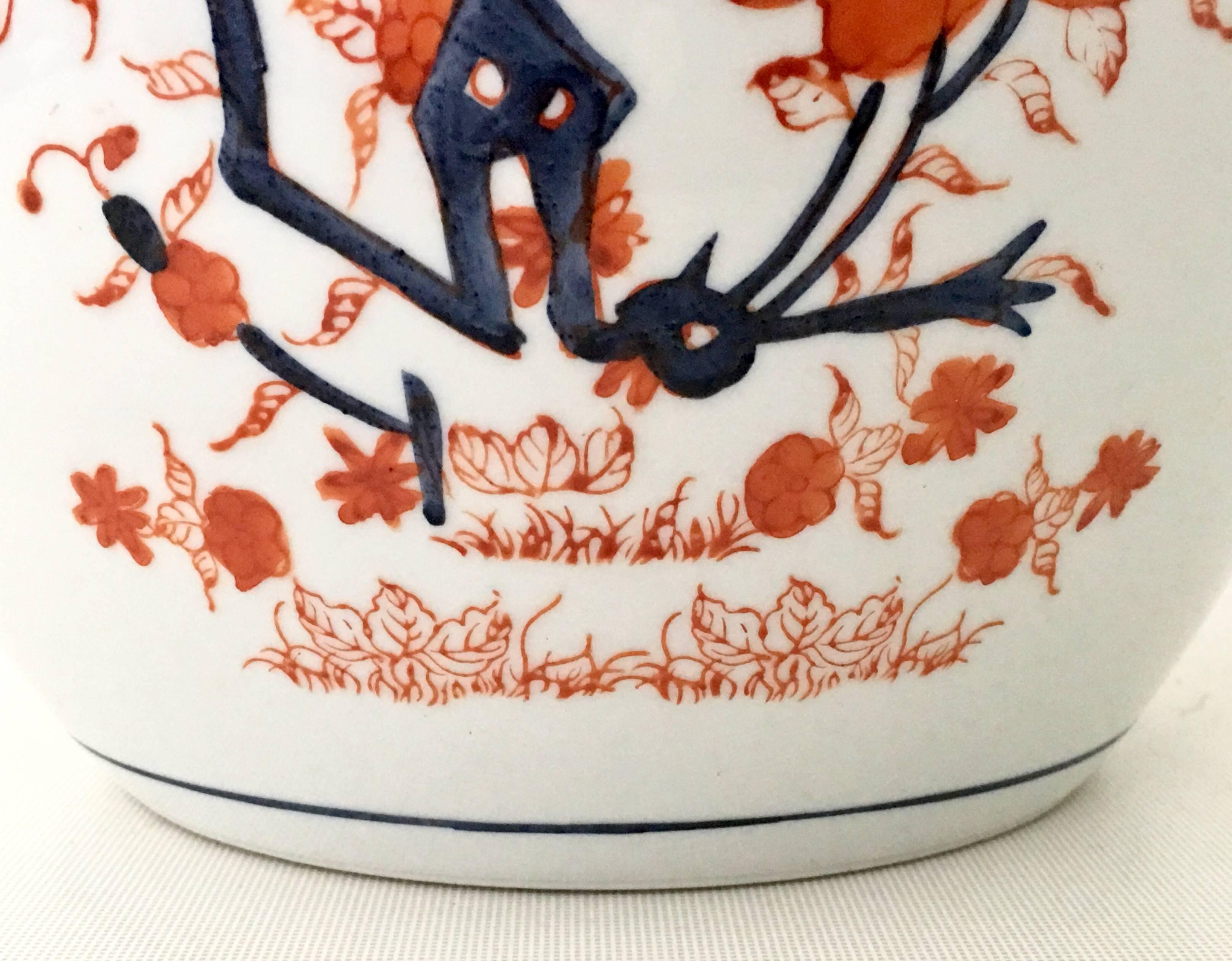 Japonisme 20th Century Japanese Hand-Painted Porcelain Imari Ginger Jar