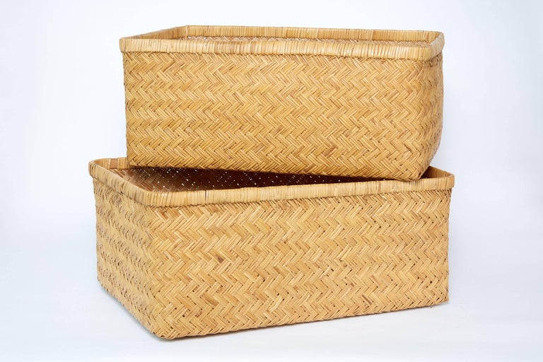 20th Century Japanese Lidded Kimono Basket 'Shibui' at 1stDibs