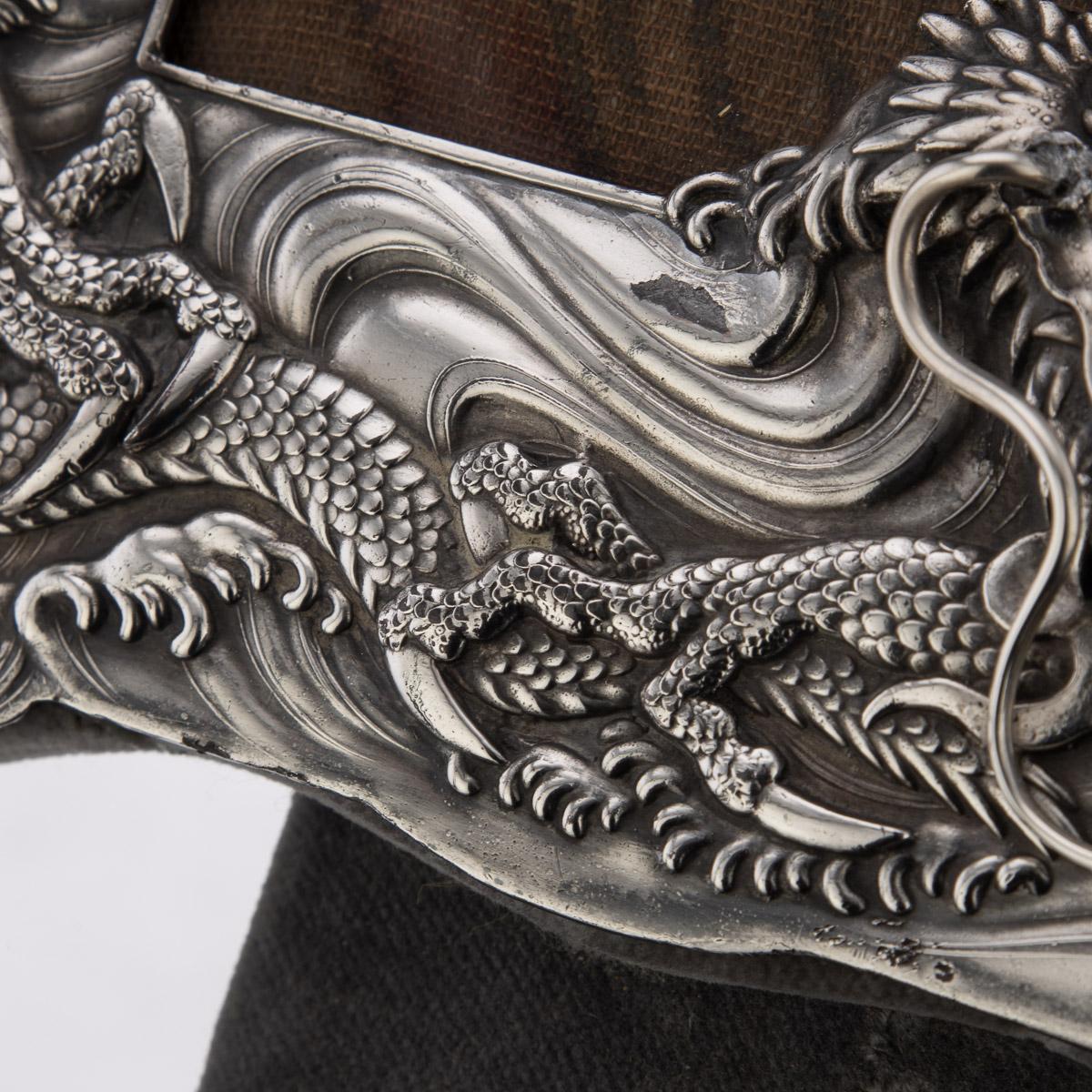20th Century Japanese Meiji Period Solid Silver Dragon Photo Frame, c.1900 7