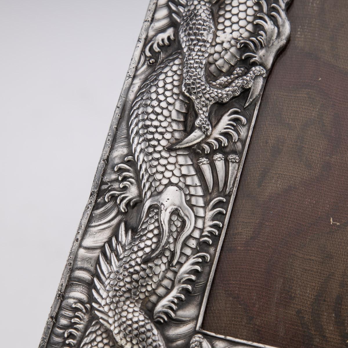 20th Century Japanese Meiji Period Solid Silver Dragon Photo Frame, c.1900 10