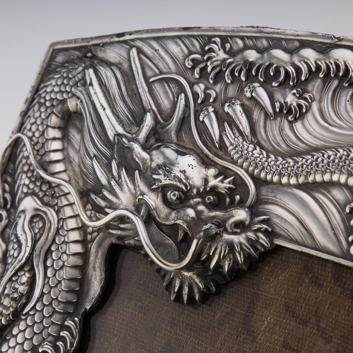 20th Century Japanese Meiji Period Solid Silver Dragon Photo Frame, c.1900 14