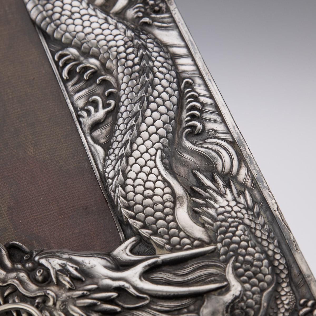 20th Century Japanese Meiji Period Solid Silver Dragon Photo Frame, c.1900 3