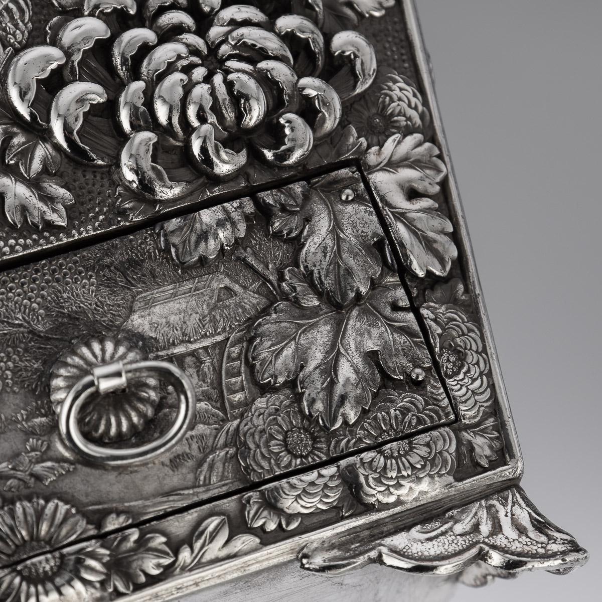 20th Century Japanese Meiji Silver Plated Jewellery Chest, c.1900 10